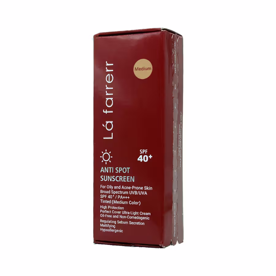کرم ضد آفتاب و ضد لک لافارر رنگ متوسط با اس پی اف 40 مخصوص پوست های چرب و مستعد آکنه 40 میلی لیتر