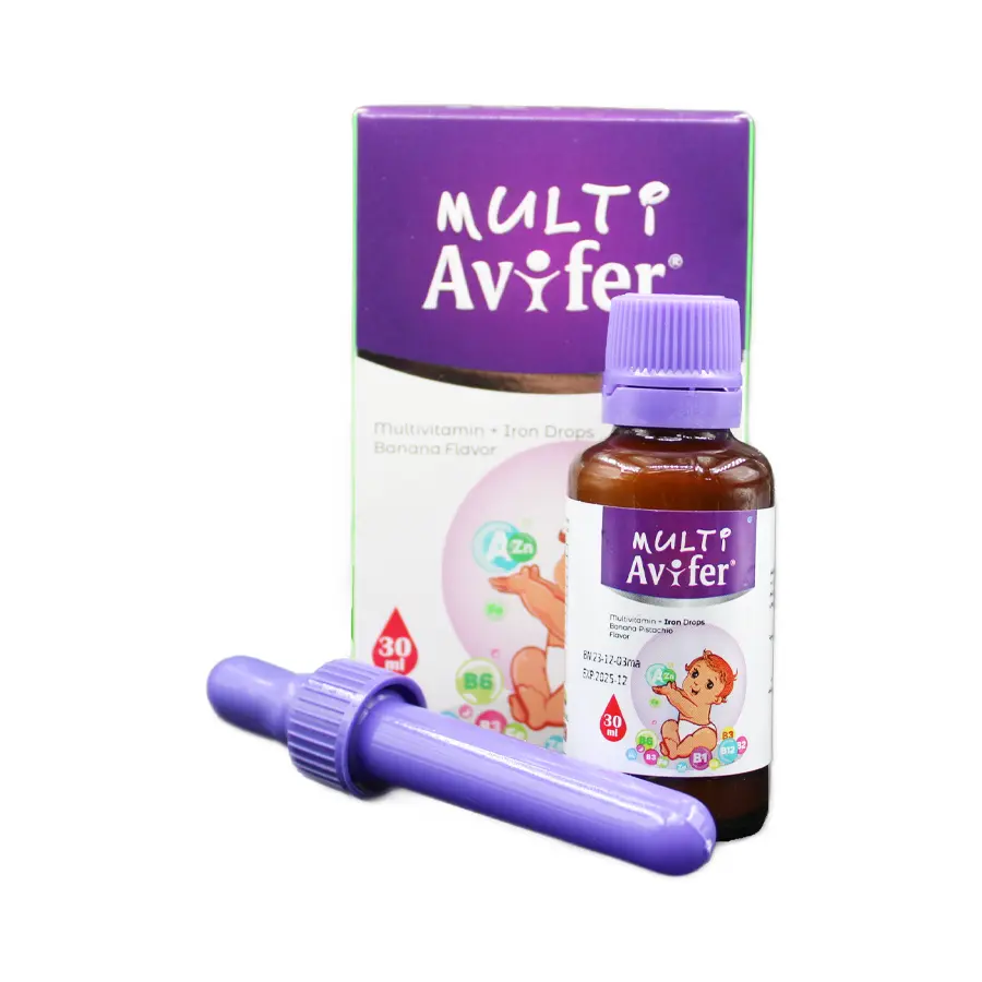 قطره خوراکی مولتی آویفر آویوال با طعم موز 30 میلی لیتر 1