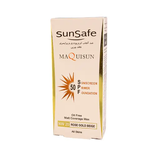 ضدآفتاب کرم پودری مکیسان NW20 سان سیف SPF50 بژ رزگلد 40 گرم