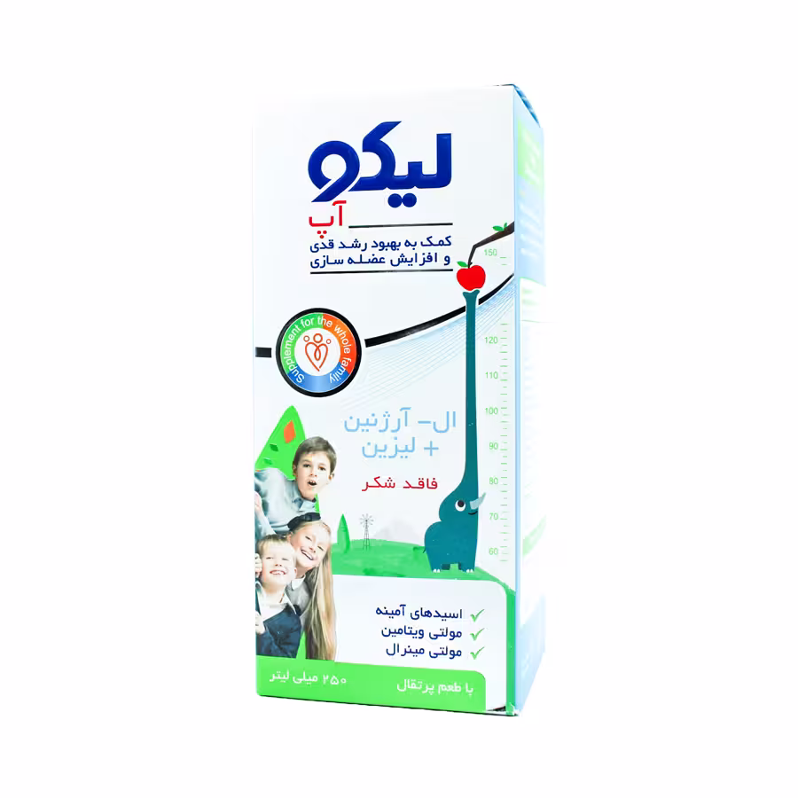 شربت ال‌آرژنین و مولتی مینرال لیکو آپ ابیان فارمد 250 میلی لیتر
