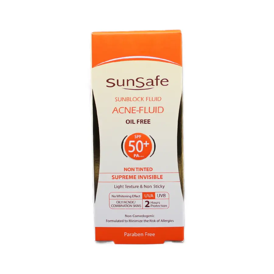 فلوئید ضد آفتاب سان سیف SPF50 فاقد چربی بدون رنگ 50 میلی لیتر 3