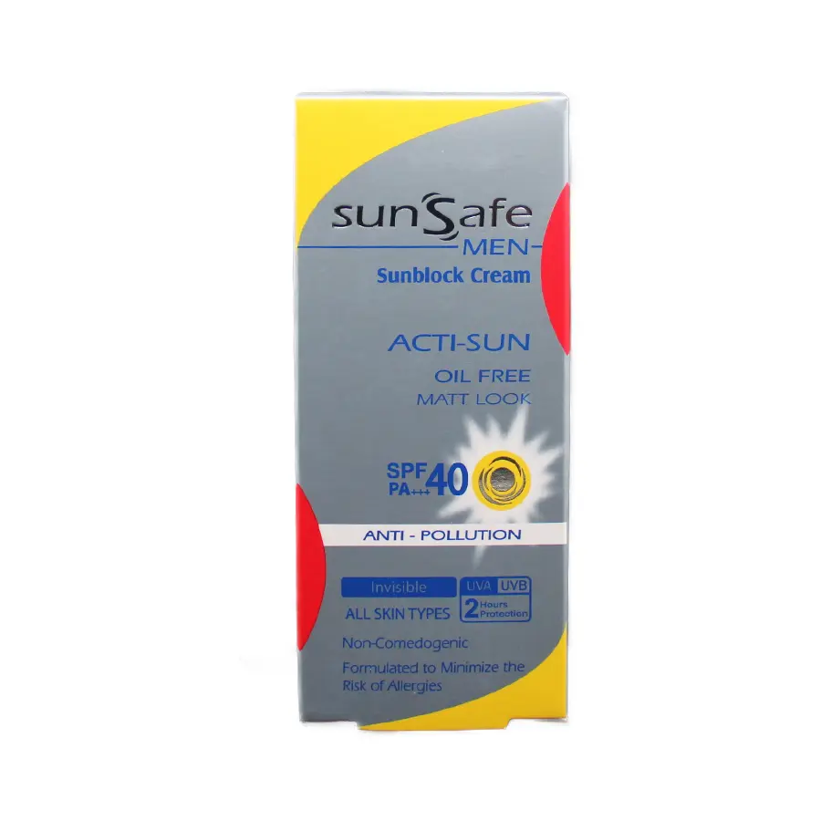 کرم ضدآفتاب آقایان سان سیف SPF40 بی رنگ 50 گرم 3