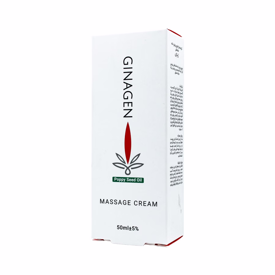 کرم ماساژ ژیناژن حاوی روغن دانه خشخاش 50 میلی لیتر