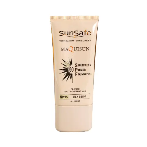 کرم ضدآفتاب پودری مکیسان NW15 سان سیف SPF50 بژ ابریشمی 40 گرم 2
