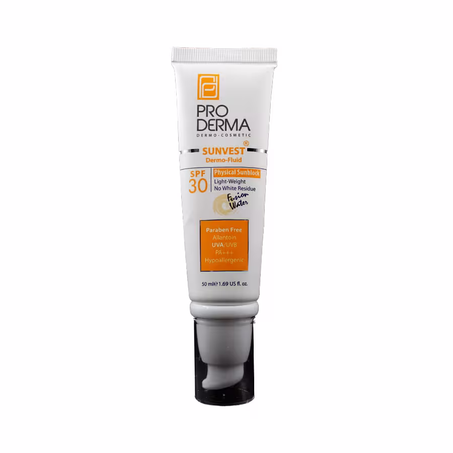 فلوئید ضدآفتاب پرودرما مناسب پوست معمولی و حساس spf30 فاقد جاذب های شیمیایی 50 میلی لیتر 4